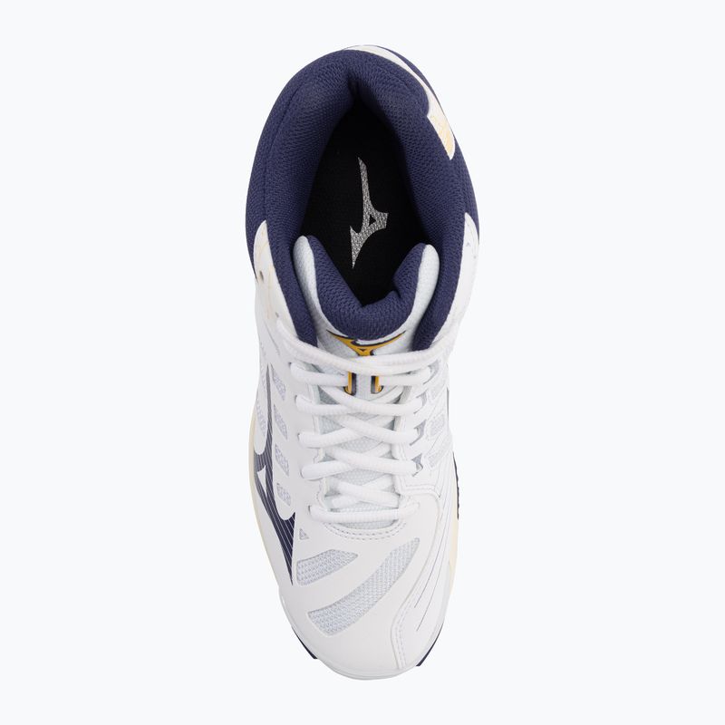 Herren Volleyball Schuhe Mizuno Wave Voltage Mid weiß / blaues Band / mp gold 7