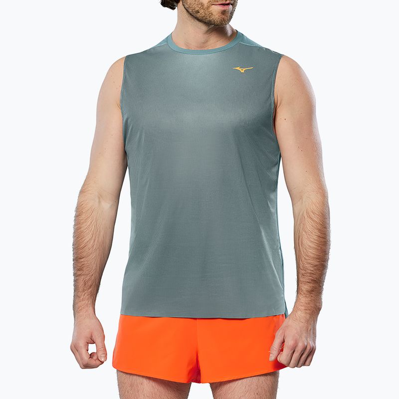 Herren Lauftank Top Mizuno Aero Tank Blei