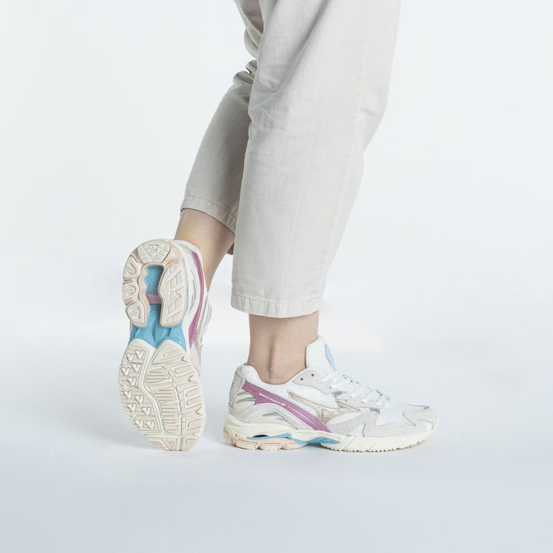 Damen Schuhe Mizuno Wave Rider 10 weiß sand/shifting sand/now white 2