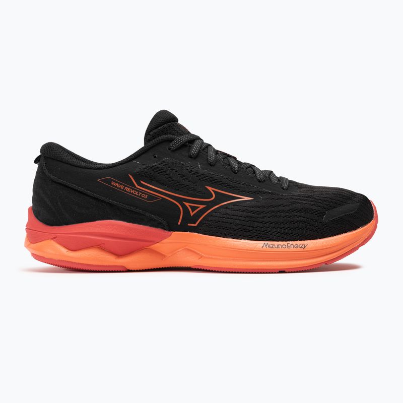 Herren Laufschuhe Mizuno Wave Revolt 3 schwarz/nasturtium/cayenne 2