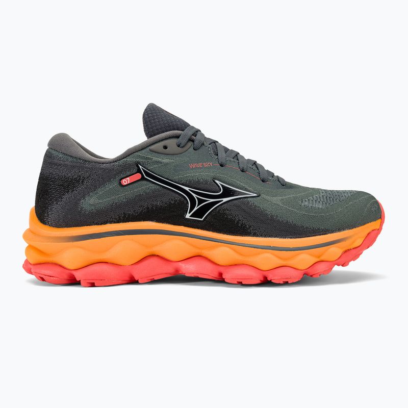 Damen Laufschuhe Mizuno Wave Sky 7 turbulence/weiß/carrot curl 2