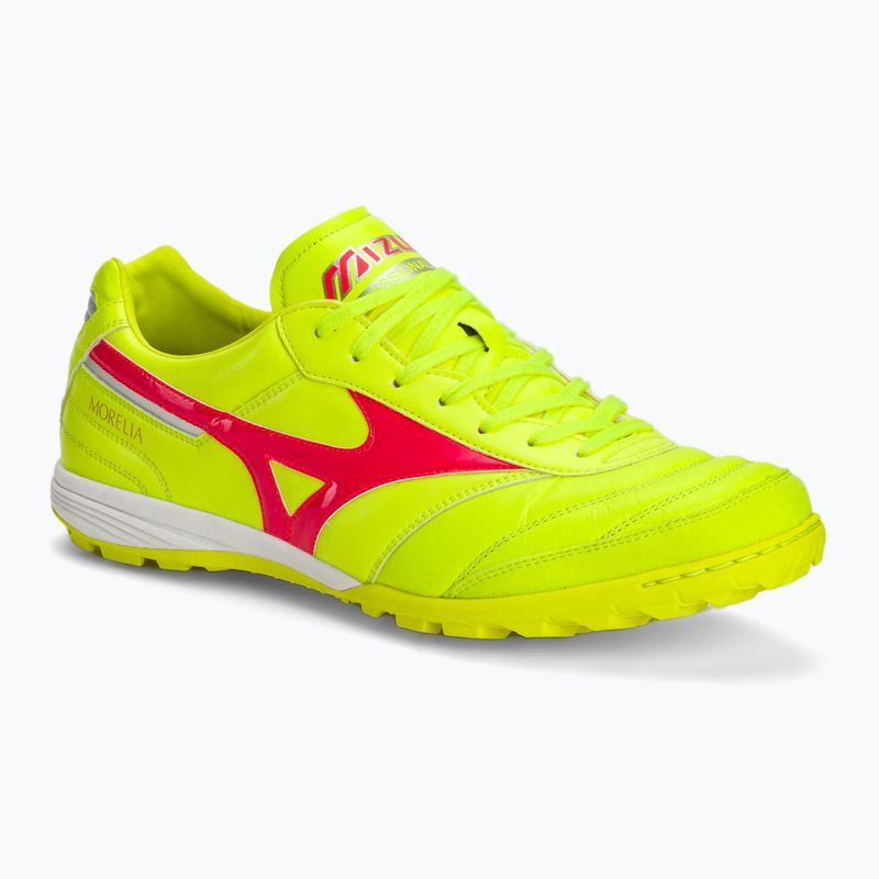 Mizuno Morelia Sala Elite TF Sicherheitsgelb/Feurige Koralle 2/Galaxysilber Herren Fußballschuhe