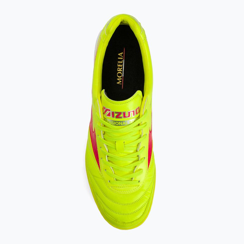 Mizuno Morelia Sala Elite TF Sicherheitsgelb/Feurige Koralle 2/Galaxysilber Herren Fußballschuhe 7