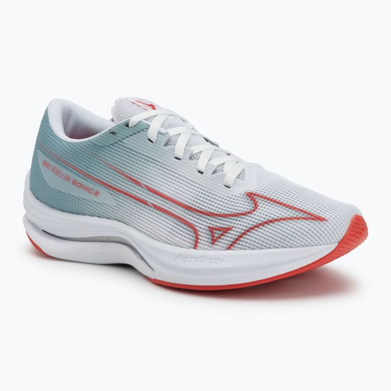 Damen Laufschuhe Mizuno Wave Rebellion Sonic 2 river weiß/cayenne/grauer Nebel