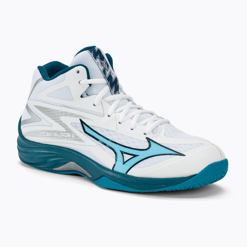Herren-Volleyballschuhe Mizuno Thunder Blade Z Mid weiß/sailor blau/silber