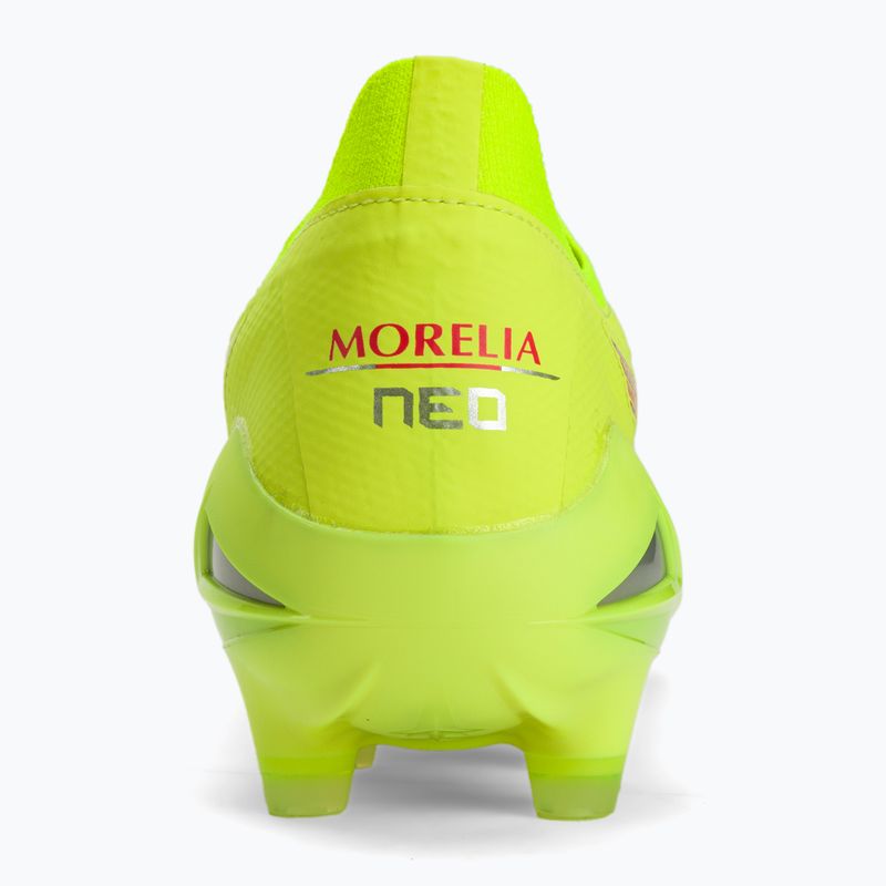 Mizuno Morelia Neo IV Β Elite MD Sicherheitsgelb/Feurige Koralle 2/Galaxysilber Herren Fußballschuhe 8
