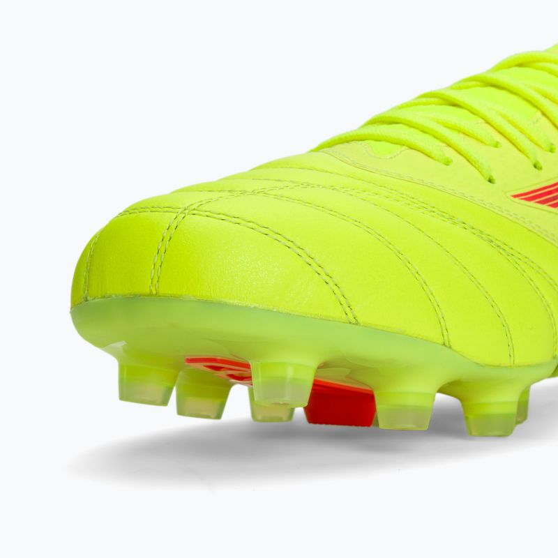 Mizuno Morelia Neo IV Β Elite MD Sicherheitsgelb/Feurige Koralle 2/Galaxysilber Herren Fußballschuhe 9