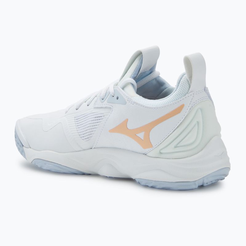 Damen Volleyballschuhe Mizuno Wave Momentum 3 weiß/marine pfingstrose/pfirsich parfait 3