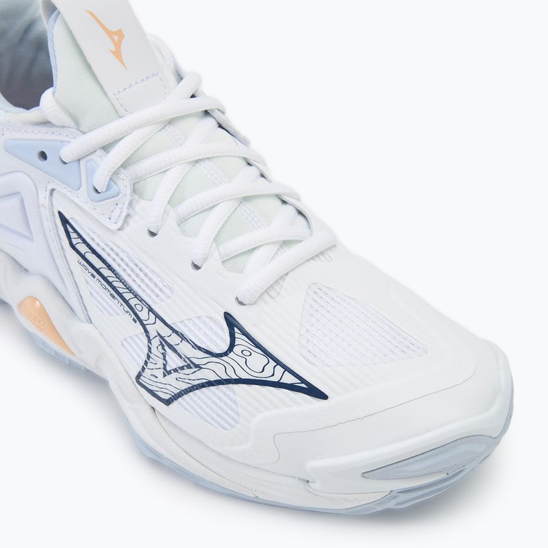 Damen Volleyballschuhe Mizuno Wave Momentum 3 weiß/marine pfingstrose/pfirsich parfait 7