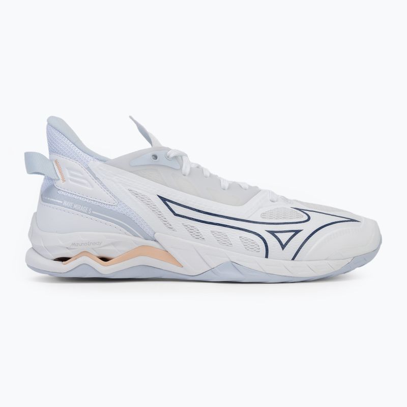 Frauen-Handballschuhe Mizuno Wave Mirage 5 weiß/navy Pfingstrose/Pfirsich parfait 2