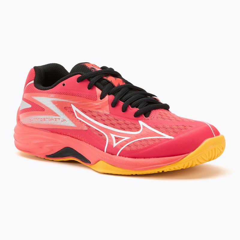 Mizuno Lightning Star Z7 strahlend rot/weiß/karotte curl Kinder Volleyballschuhe