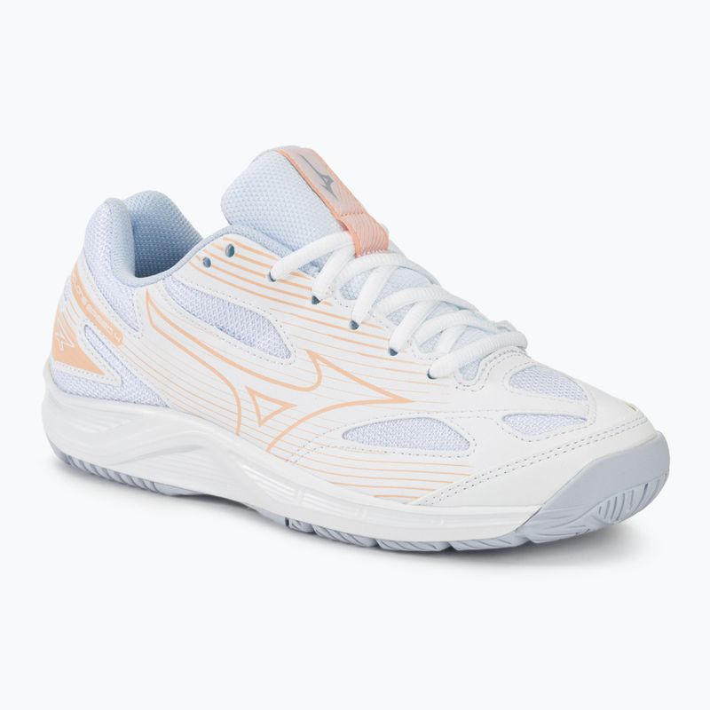 Volleyballschuhe Damen Mizuno Cyclone Speed 4 white/peach parfait/halogen blue