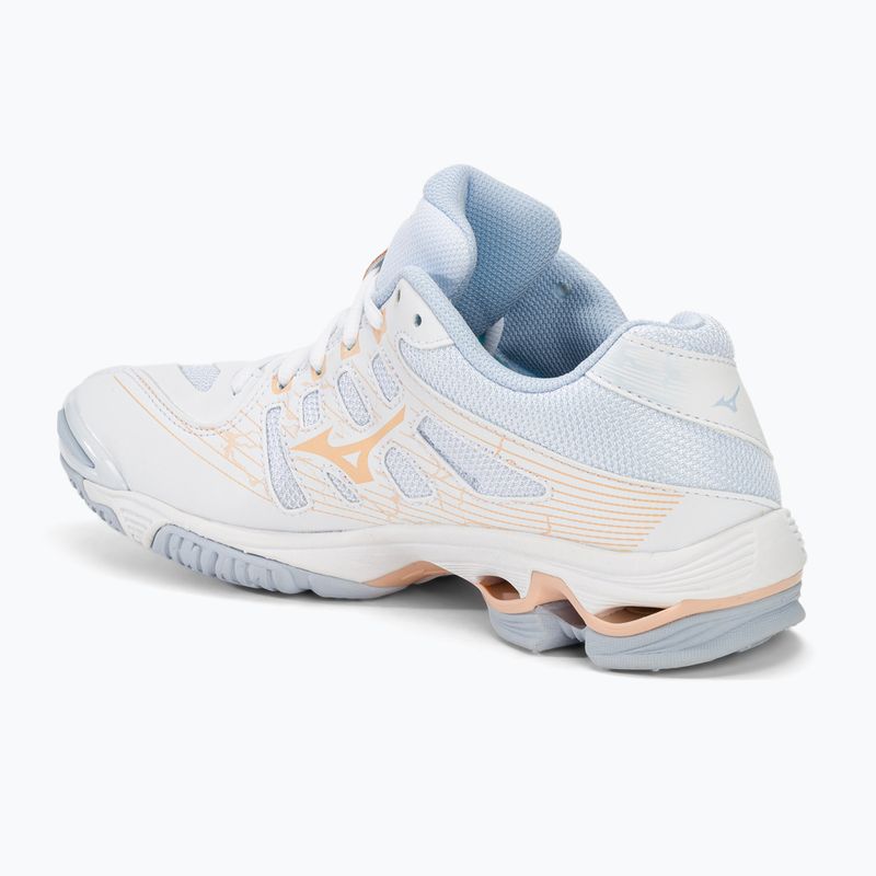 Damen Volleyballschuhe Mizuno Wave Voltage weiß/pfirsich parfait/halogen blau 3