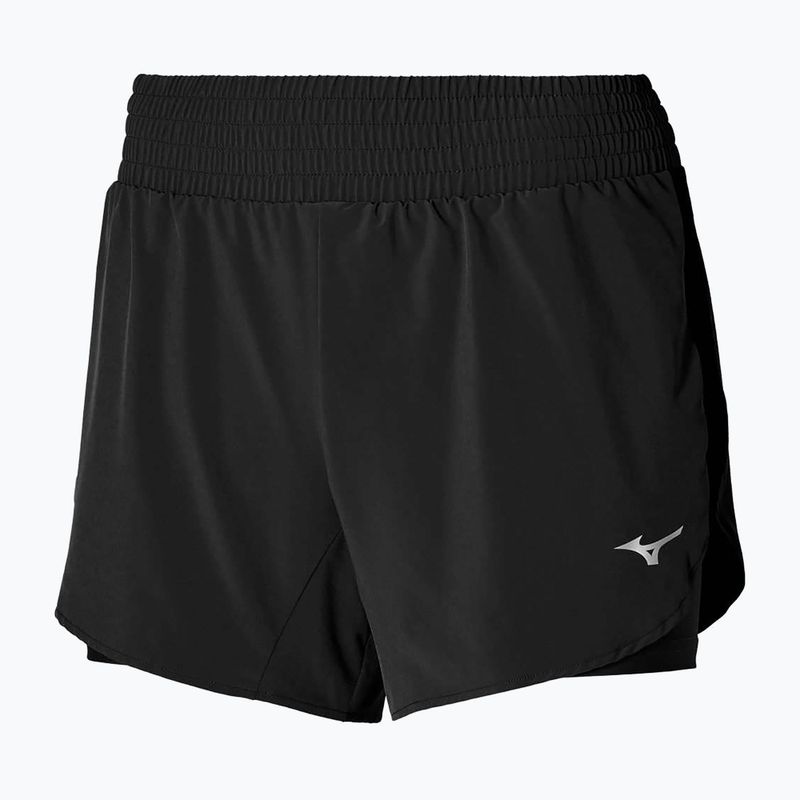 Damen Laufshorts Mizuno 2in1 4.5 schwarz