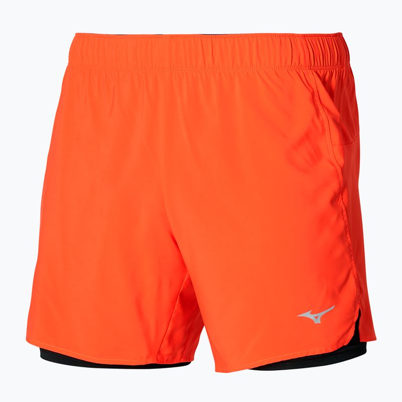 Herren Mizuno Core 5.5 2in1 nasturtium Laufshorts 3