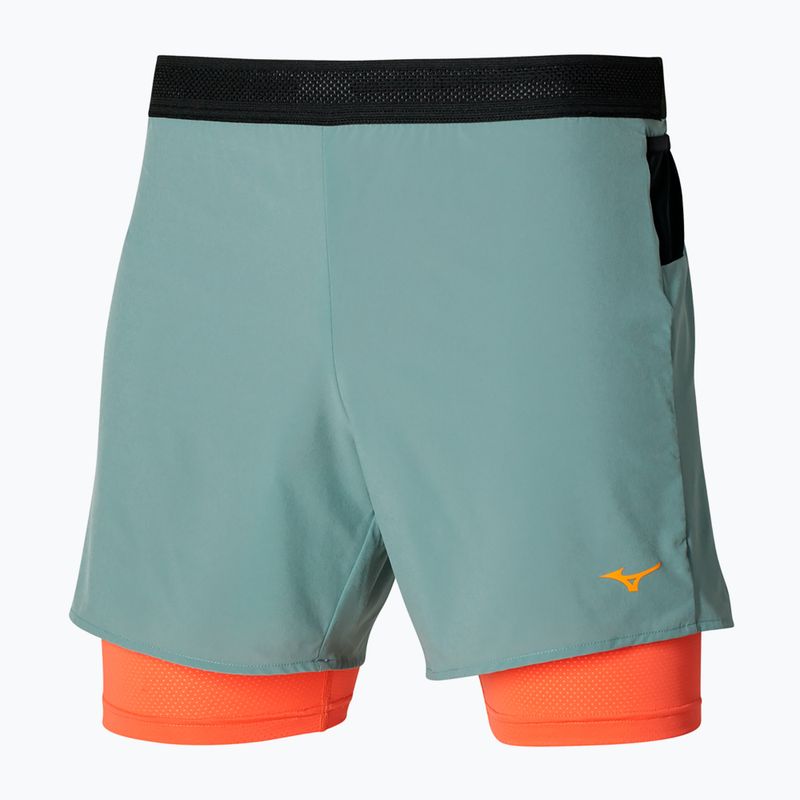 Mizuno ER 5.5 2in1 Blei/Schildkröte Laufshorts für Herren 3