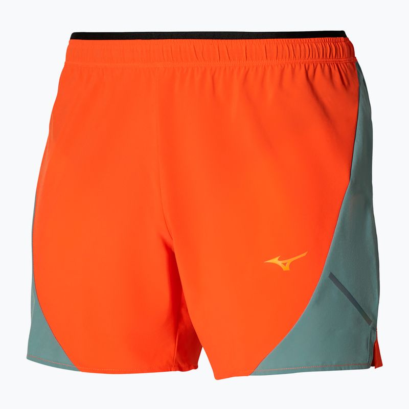 Herren Mizuno Alpha 5.5 Kapuzinerkresse/Blei Laufshorts 3