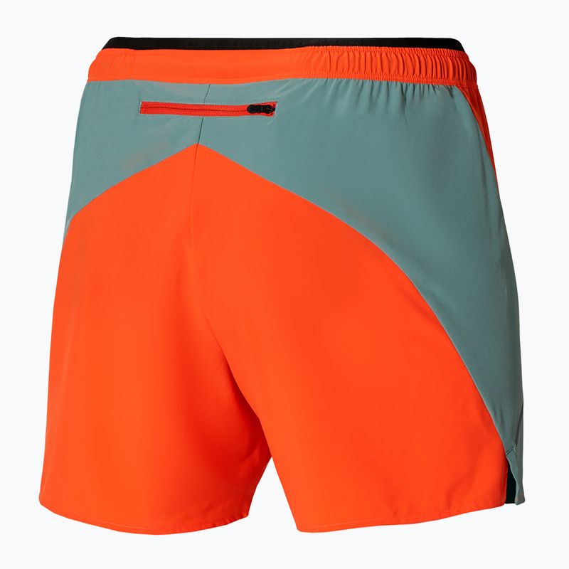 Herren Mizuno Alpha 5.5 Kapuzinerkresse/Blei Laufshorts 4