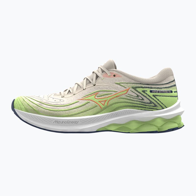 Damen Laufschuhe Mizuno Wave Skyrise 5 pristine/vibrant orange/mizuno neo lime 8