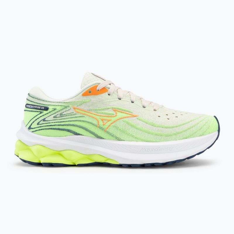 Damen Laufschuhe Mizuno Wave Skyrise 5 pristine/vibrant orange/mizuno neo lime 2