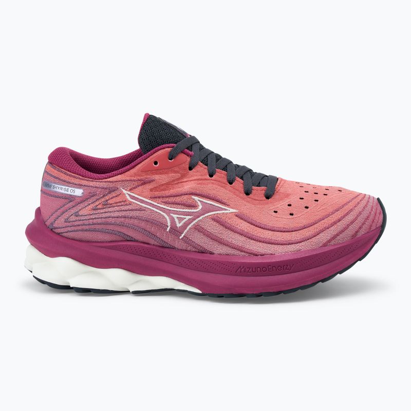 Damen Laufschuhe Mizuno Wave Skyrise 5 mineral rot/weiß sand/violett quartz 2