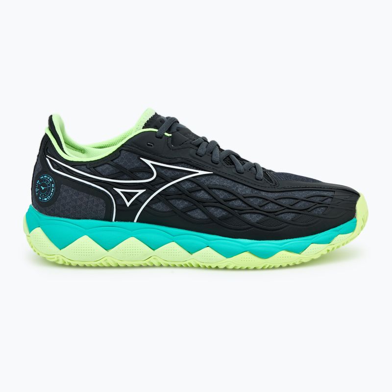 Herren Tennisschuhe Mizuno Wave Enforce Tour CC schwarz/weiß/mizuno neo lime 2
