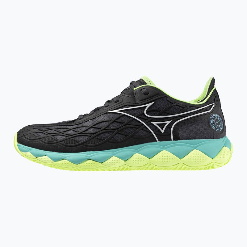 Herren Tennisschuhe Mizuno Wave Enforce Tour CC schwarz/weiß/mizuno neo lime 8