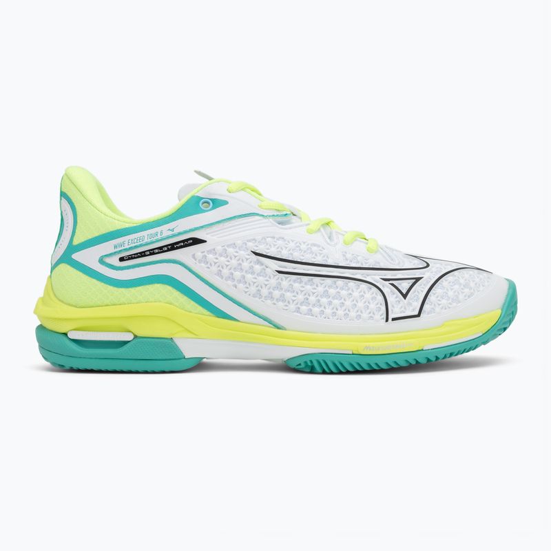 Damen Tennisschuhe Mizuno Wave Exceed Tour 6 CC W weiß/schwarz/mizuno neo lime 2