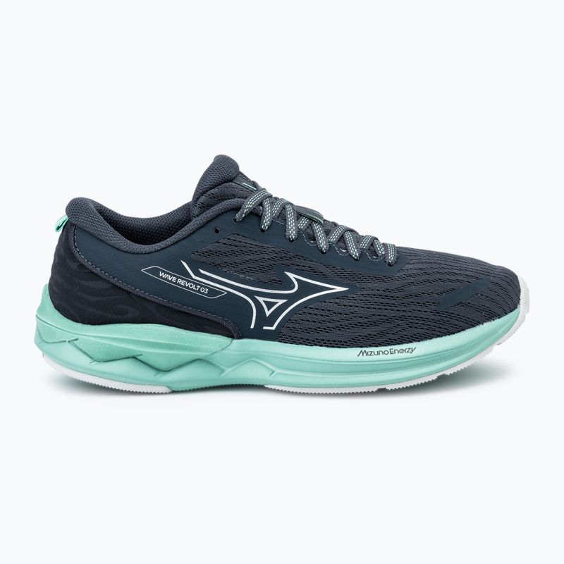 Damen Laufschuhe Mizuno Wave Revolt 3 india ink/neo silver/dusty jade green 2