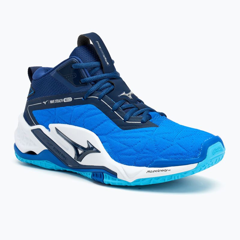 Herren-Handballschuhe Mizuno Wave Stealth Neo 2 Mid mugen blau/weiß/estate blau