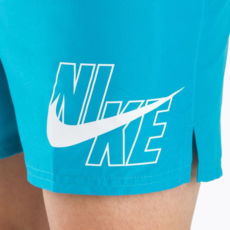 Herren Nike Logo Solid 5" Volley Badeshorts blau NESSA566-406 4