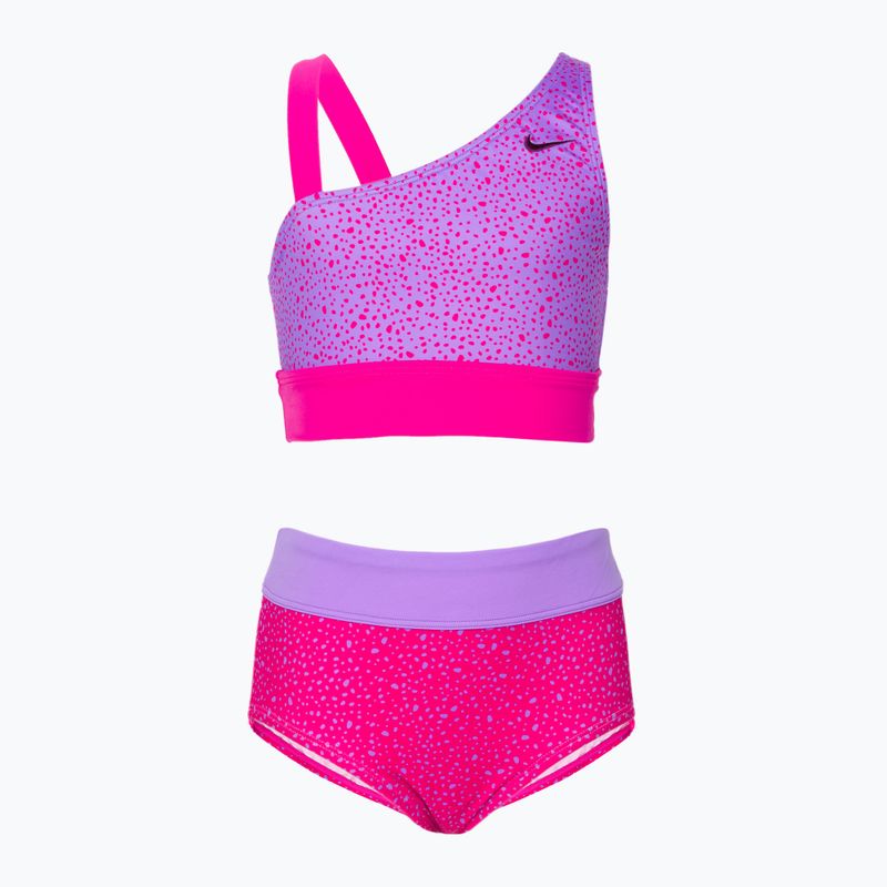 Zweiteiliger Badeanzug für Kinder Nike Water Dots Asymmetrical rosa NESSC725-672