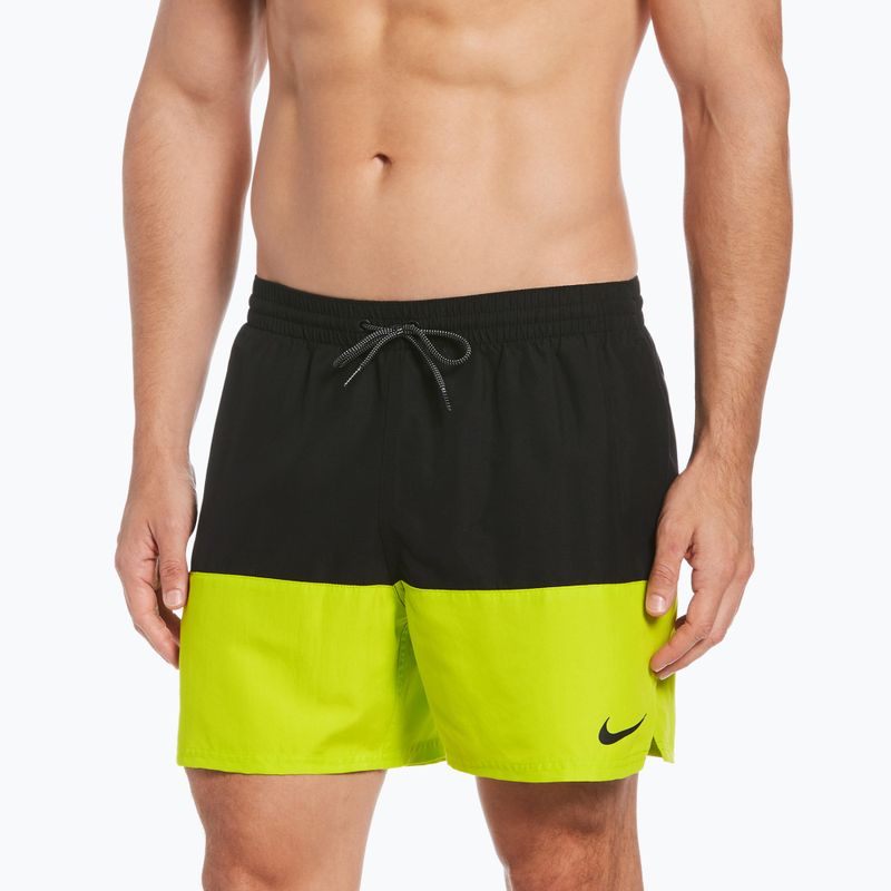 Herren Nike Split 5" Volley Badeshorts schwarz und grün NESSB451-312 5