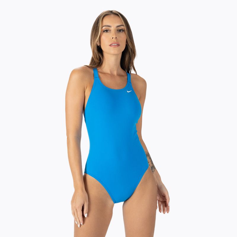 Nike Hydrastrong Solid Fastback Damen Badeanzug einteilig blau NESSA001-458