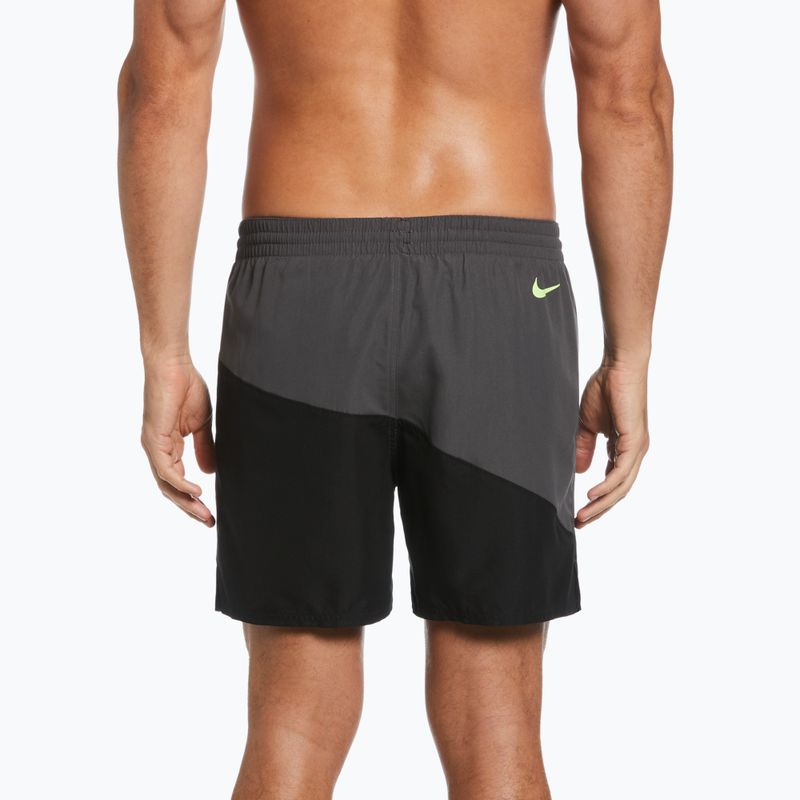 Herren Nike Block Swoosh 5" Volley Badeshorts schwarz NESSC492-001 4