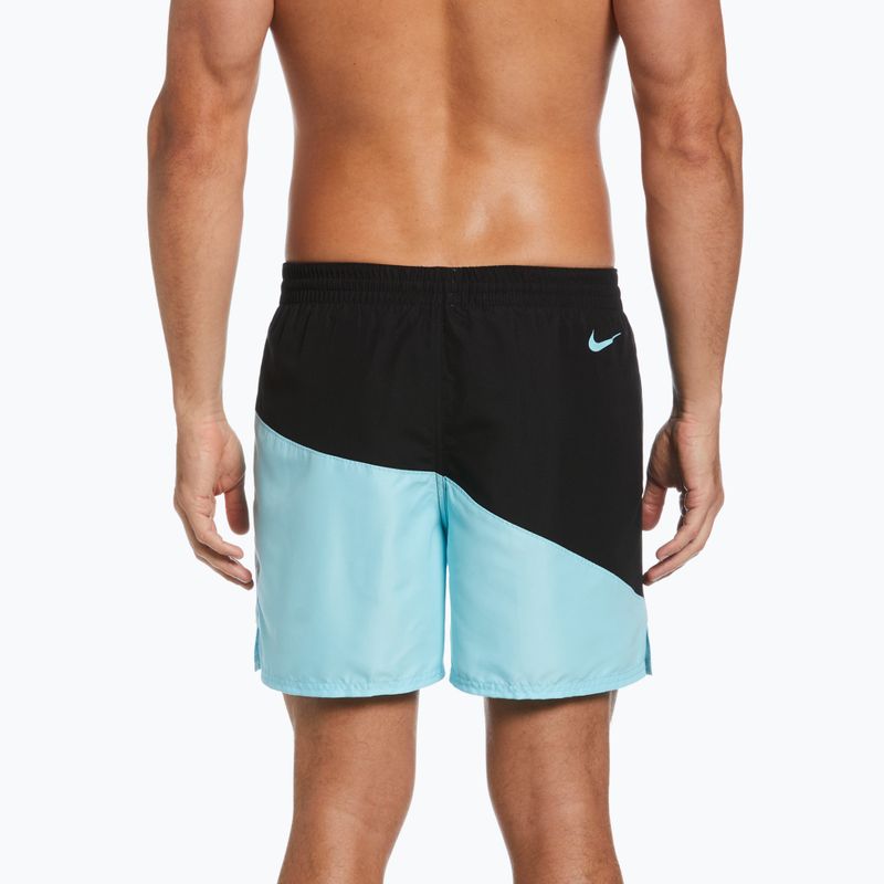 Herren Badehose Nike Block Swoosh 5" Volley blau NESSC492 5