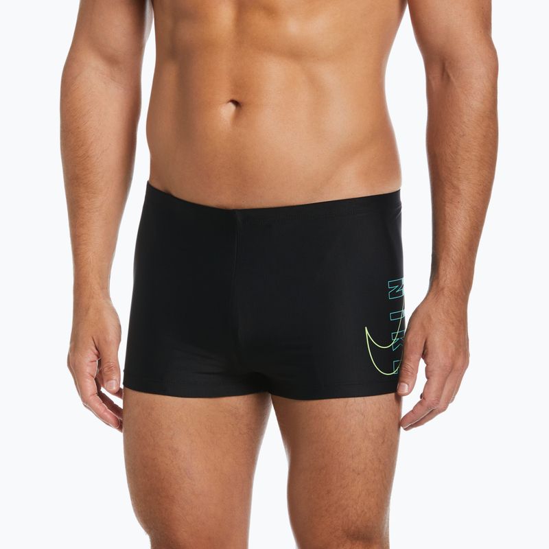 Badehose boxer Herren Nike Reflect Logo Square Leg schwarz NESSC583 5