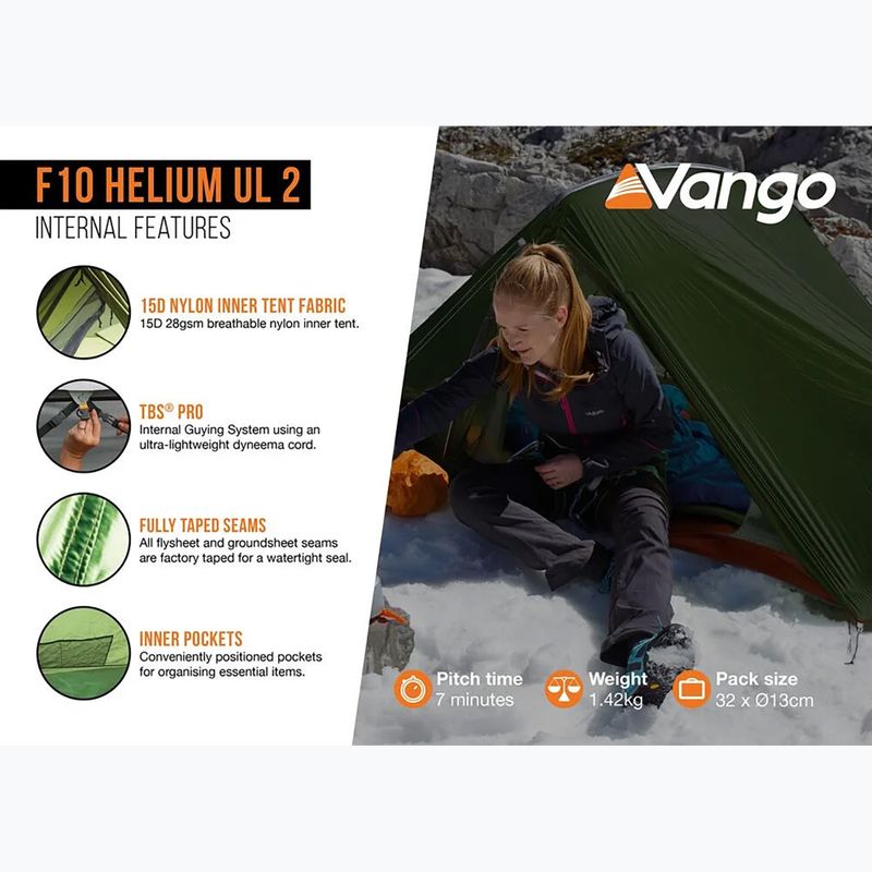 Vango F10 Helium UL 2 alpingrün 2-Personen-Campingzelt 11