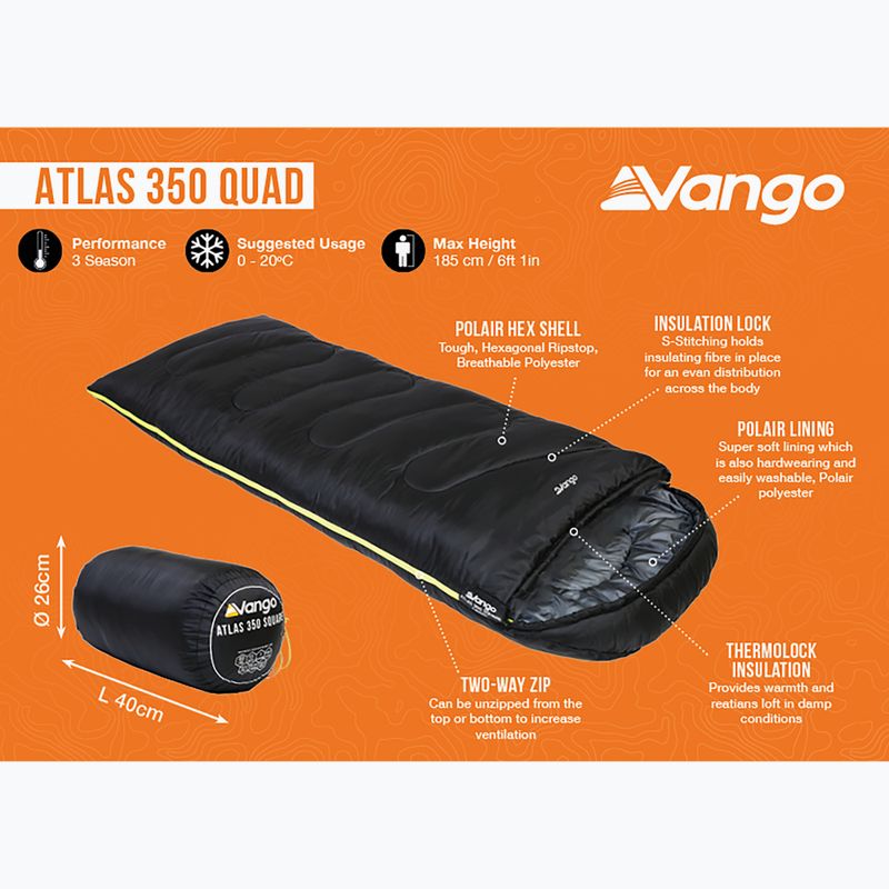 Vango Atlas 350 Quad schwarzer Schlafsack 13