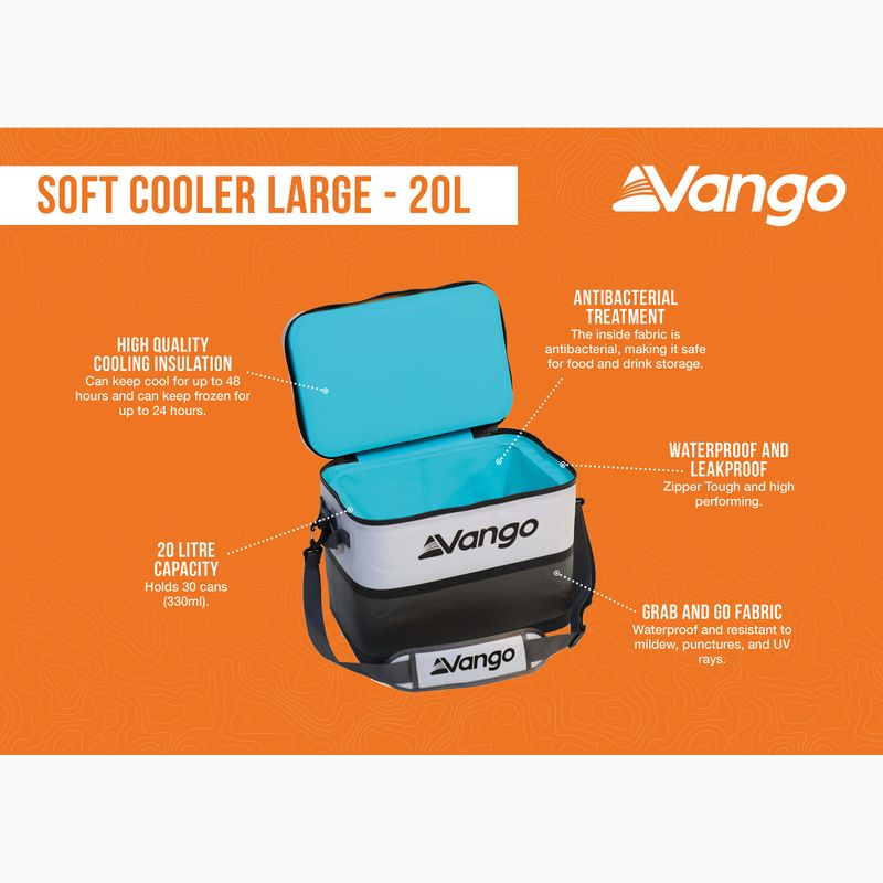 Vango Soft Cooler Large 20 l kühle graue Thermotasche 7