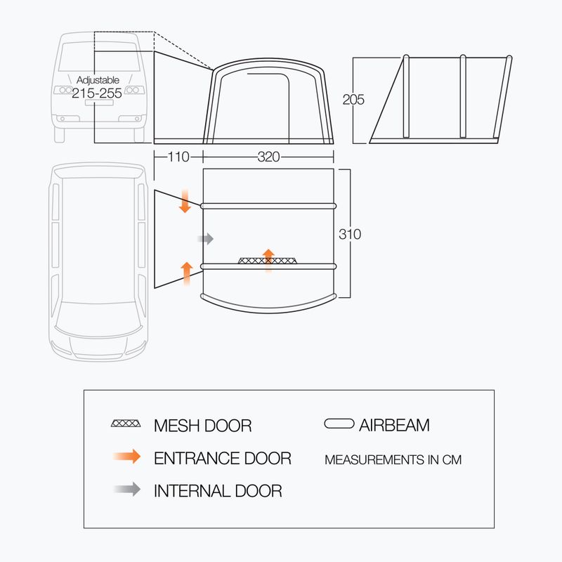 Vango Cove III Air Mid Vestibül Wolke grau 2