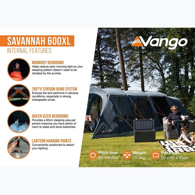 6‑Personen-Campingzelt Vango Savannah 600XL deep blue 10