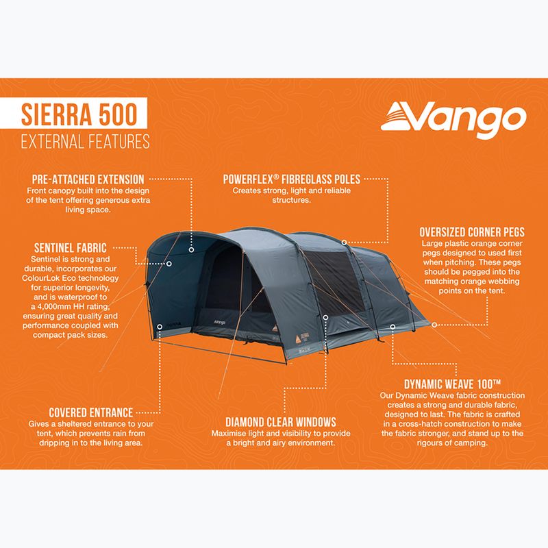 Vango Sierra 500 tiefblau 5-Personen-Campingzelt 13