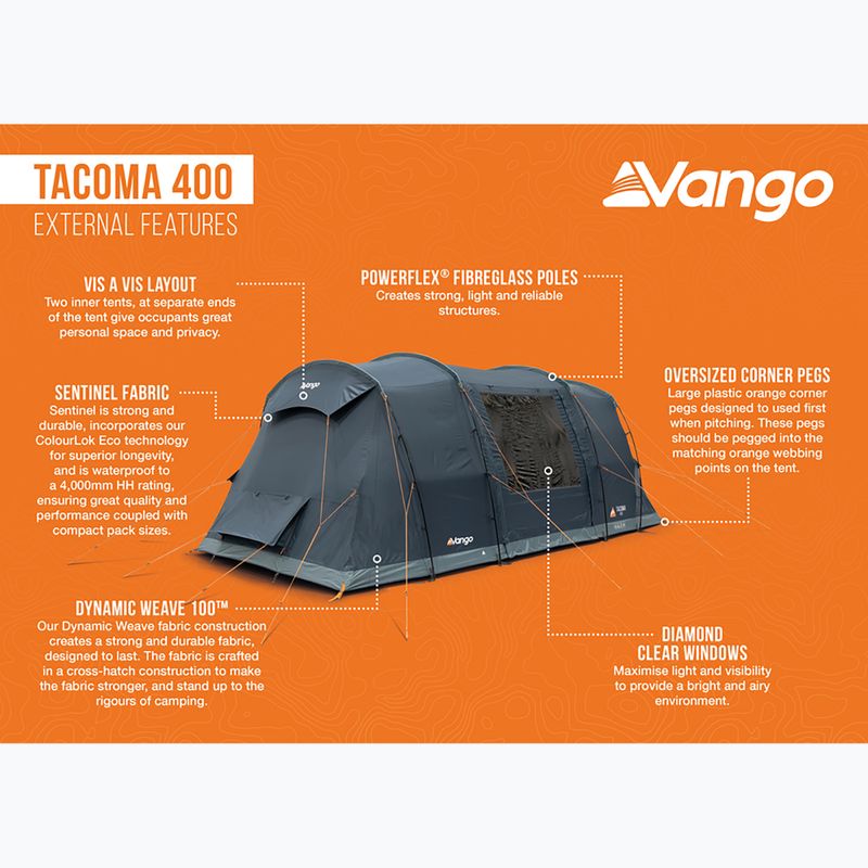 Vango Tacoma 400 tiefblau 4-Personen-Campingzelt 12