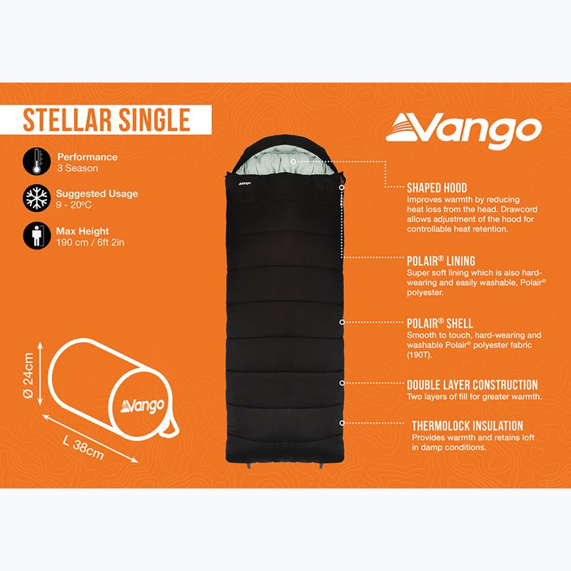 Vango Stellar Schlafsack einzeln schwarz 10