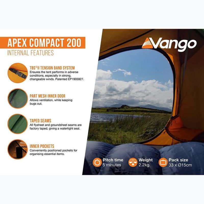 2‑Personen-Trekkingzelt Vango Apex Compact 200 forest green 14