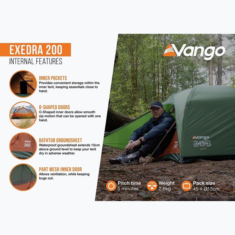 2‑Personen-Trekkingzelt Vango Exedra 200 forest green 12