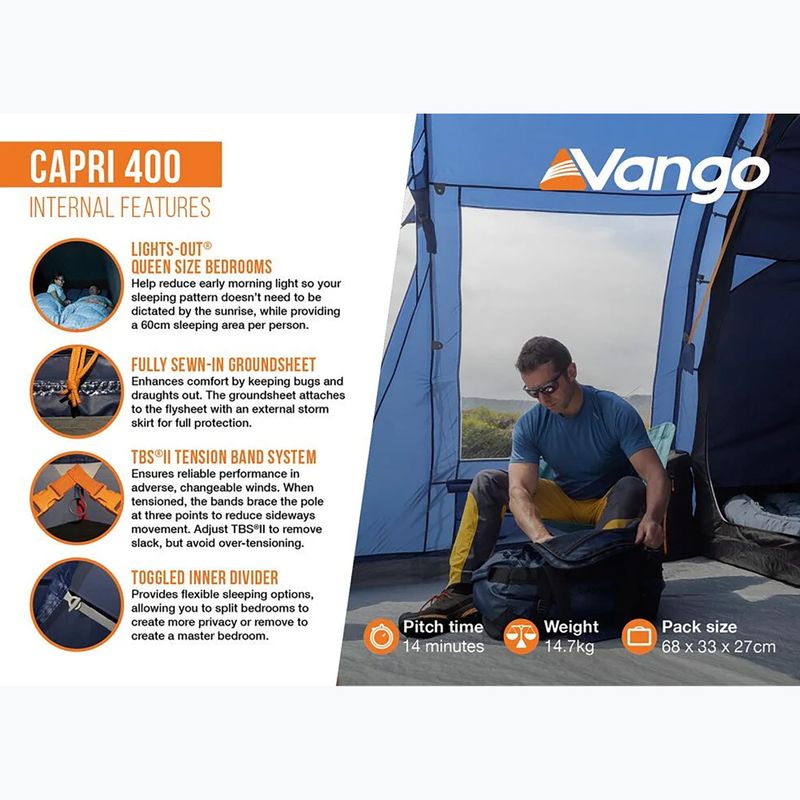 4-Personen-Campingzelt Vango Capri 400 twilight blue 11