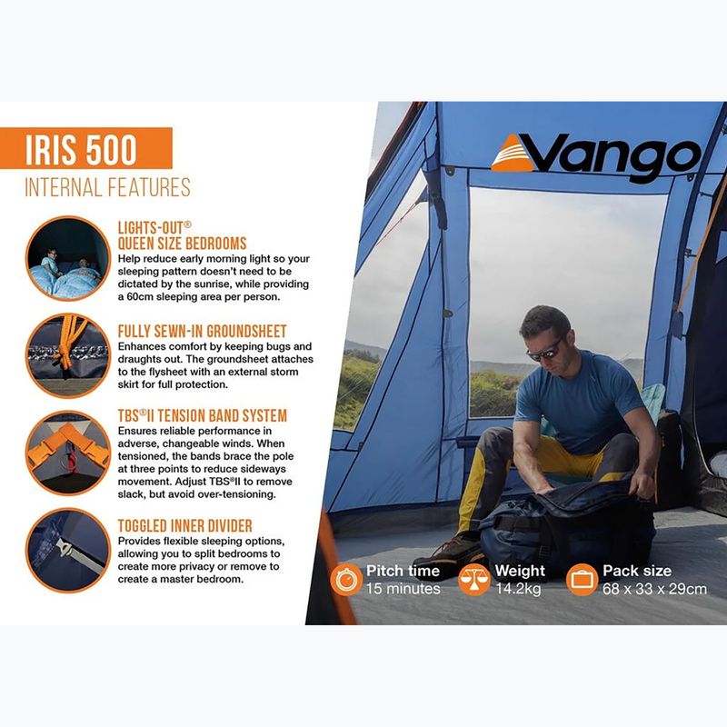 5-Personen-Campingzelt Vango Iris 500 twilight blue 12