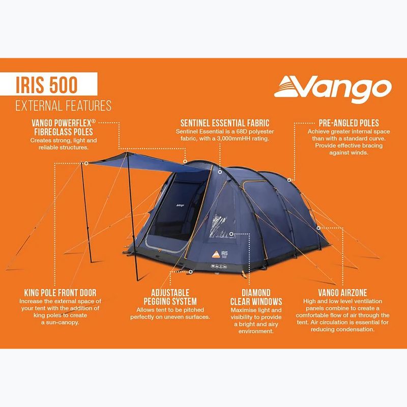 5-Personen-Campingzelt Vango Iris 500 twilight blue 13